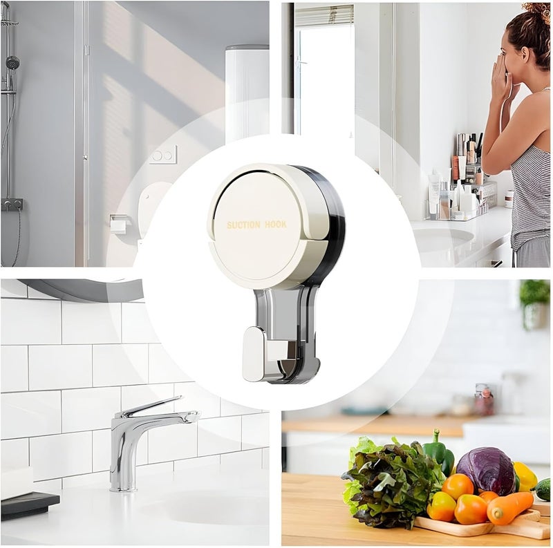 Cazlee Vacuum Suction Cup Hook Wall Clips for Hanging Towel Clothes Kitchen Utensils DrillFree Installation Removable Reusable Wall Mounted Bathroom Hanger Multicolor Multicolor Pack of 3 - Image 5