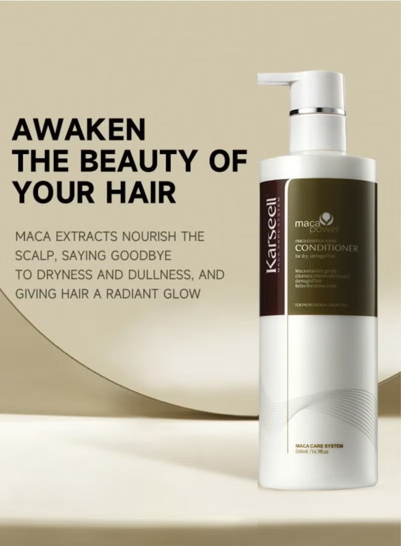 Karseell Hair Conditioner Karseell Argan Oil Organic Deep Conditioning Treatment Cream For Dry Damaged Coloured Hair 500ml 16.9 fl.oz Smooth Sulphate Free - Image 2