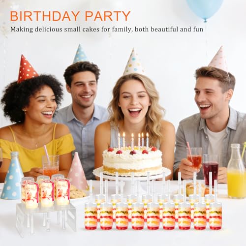 Csdtylh 24 Pack Cake Push Pop Containers with Lids, Muti-purpose Push Pop Cake Containers, Reusable Plastic Cake Push-up Pop Shooter for Cupcake, Confetti, Homemade Ice Cream,Desserts - Image 4