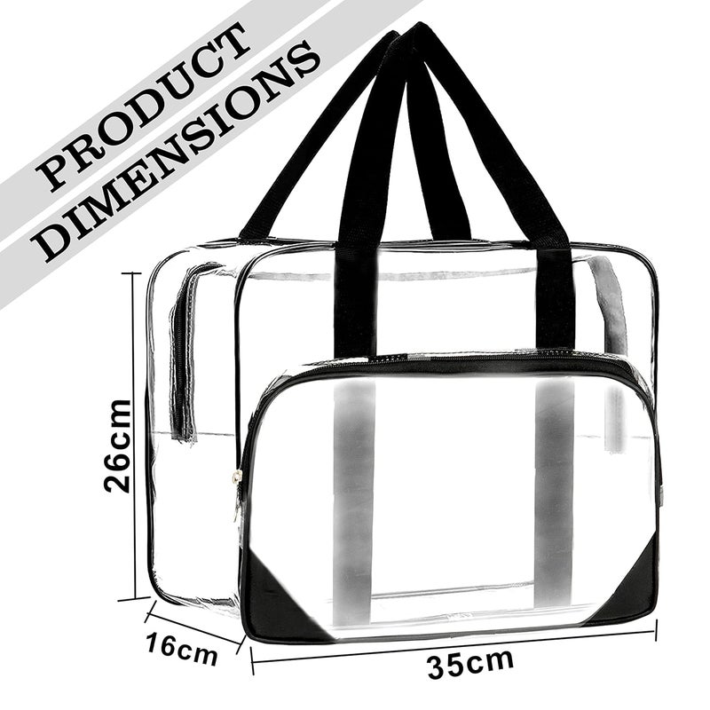 TULMAN Transparent Makeup BagsTravel Toiletry Bag for Women Cosmetic Bags with Handle Bathroom Organizer Bag Tote Zipper Handbag - Image 2