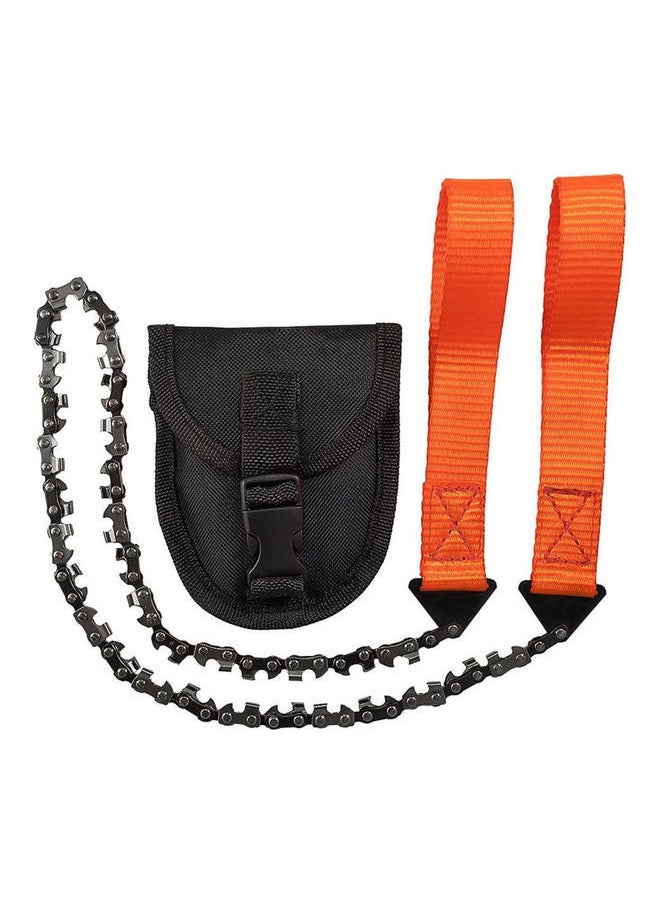 NIBEMINENT Portable Outdoor Survival Hand Zipper Saw Orange/Black 20x5x10cm  - Image 1