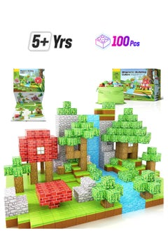 KASTWAVE 100PCS Magnetic Blocks-Build Mine Magnet World Set, Magnetic Blocks Building Toys,  Magnetic Tiles Building Blocks Toddler Toys, STEM Sensory Outdoor Toys, Magnet Toys for Boys & Girls Ages 5-7  - Image 1