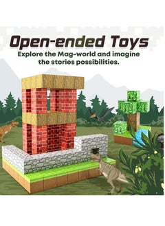 KASTWAVE 100PCS Magnetic Blocks-Build Mine Magnet World Set, Magnetic Blocks Building Toys,  Magnetic Tiles Building Blocks Toddler Toys, STEM Sensory Outdoor Toys, Magnet Toys for Boys & Girls Ages 5-7  - Image 4