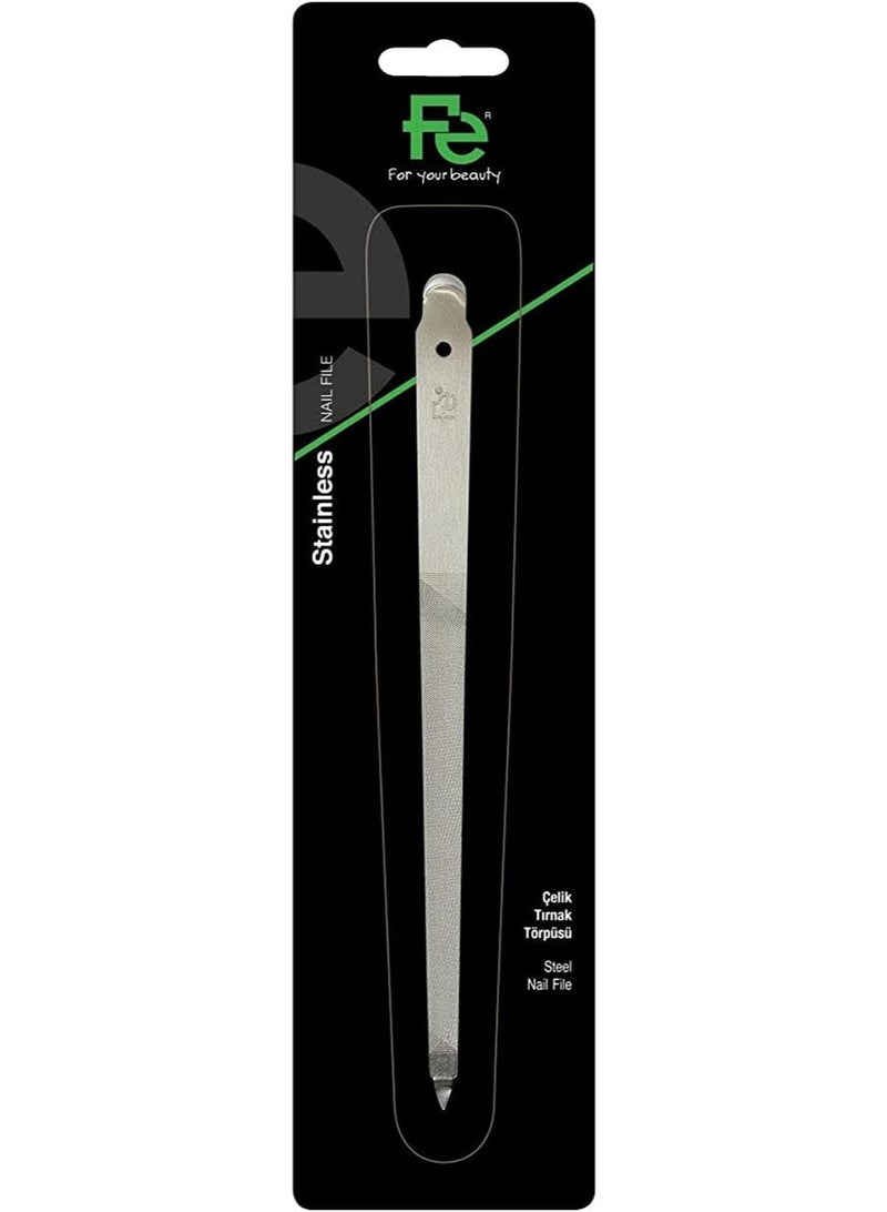 Fe Stainless Steel Nail File (Silver) (9621) - Image 2