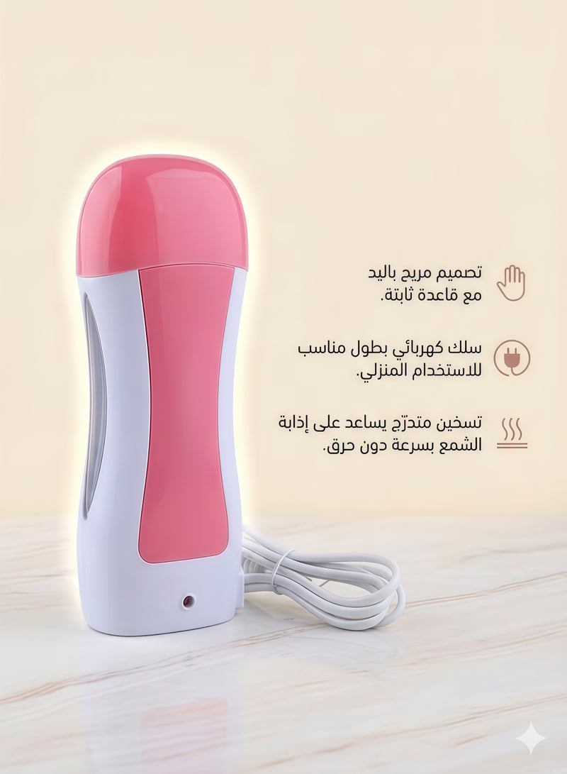 ليدي جهاز تسخين الشمع، طقم إزالة الشعر البرازيلي بالشمع مع 3 عبوات من حبيبات الشمع الصلب وأدوات، جهاز إزالة شعر احترافي للوجه والساقين والإبطين ومنطقة البكيني، مناسب للجنسين - Image 3