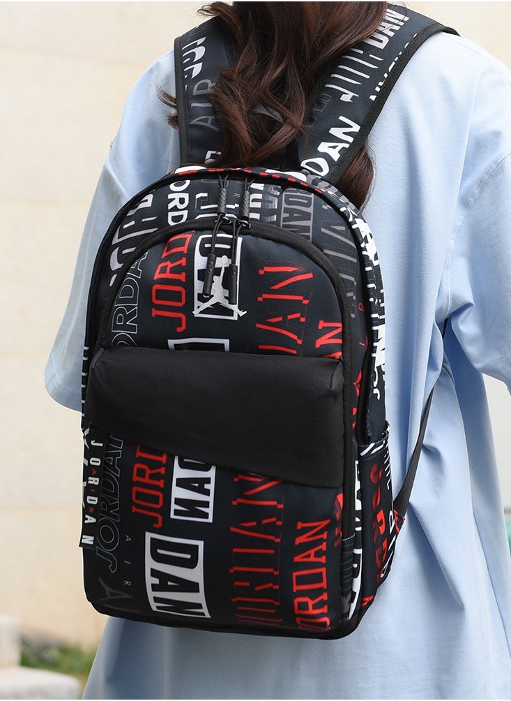 Jordans 【School season】 Printed Large Capacity Zipper Backpack School Bag Student Backpack Classic Backpack Laptop Backpack Colorful Backpack  - Image 3