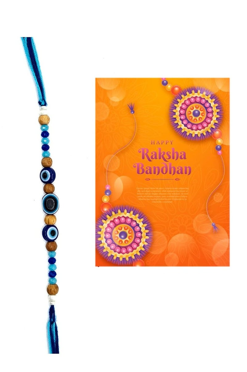 Traditional Rakhi for Brother – Handcrafted Raksha Bandhan Thread with Decorative Beads (DESIGN 1) - Image 1