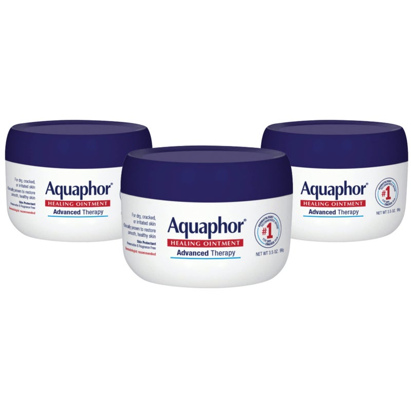 Aquaphor Healing Ointment - Skin Protectant for Dry Cracked Skin - Hands, Heels, Elbows - 3.5 oz Jar (Pack of 3) - Image 1