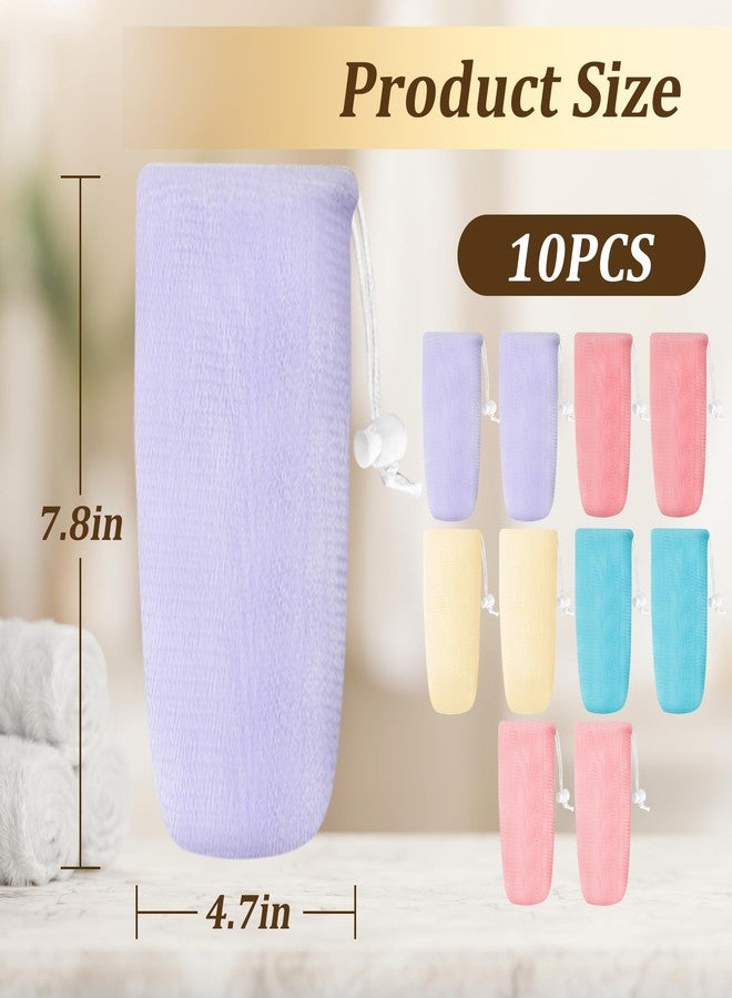 Yoblink 10 PCS Soap Bag,Exfoliating Mesh Bar Soap Pouch,5 Colors Soap Saver - Image 2