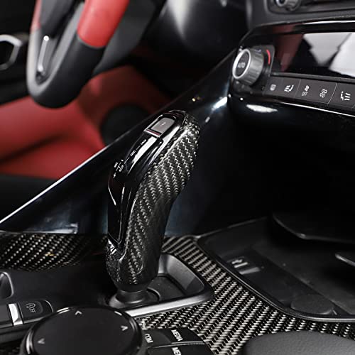 Daeiclru Real Carbon Fiber Gear Shifter Head Cover Fit for Toyota Supra GR A90 A91 MK5 2019-2022, Gear Shift Knob Cover, Interior Gear Shifter Head Trim Accessories (Style A - Black) - Image 5