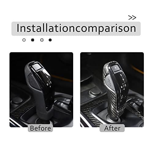 Daeiclru Real Carbon Fiber Gear Shifter Head Cover Fit for Toyota Supra GR A90 A91 MK5 2019-2022, Gear Shift Knob Cover, Interior Gear Shifter Head Trim Accessories (Style A - Black) - Image 2