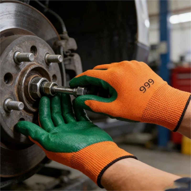 Compatible for Alkali Resistant Nitrile Latex Safety Gloves Comfortable Soft for Construction, Bricklaying, Carpentry & Outdoor Work - Image 4