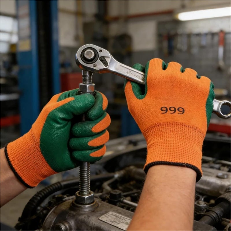 Compatible for Alkali Resistant Nitrile Latex Safety Gloves Comfortable Soft for Construction, Bricklaying, Carpentry & Outdoor Work - Image 5