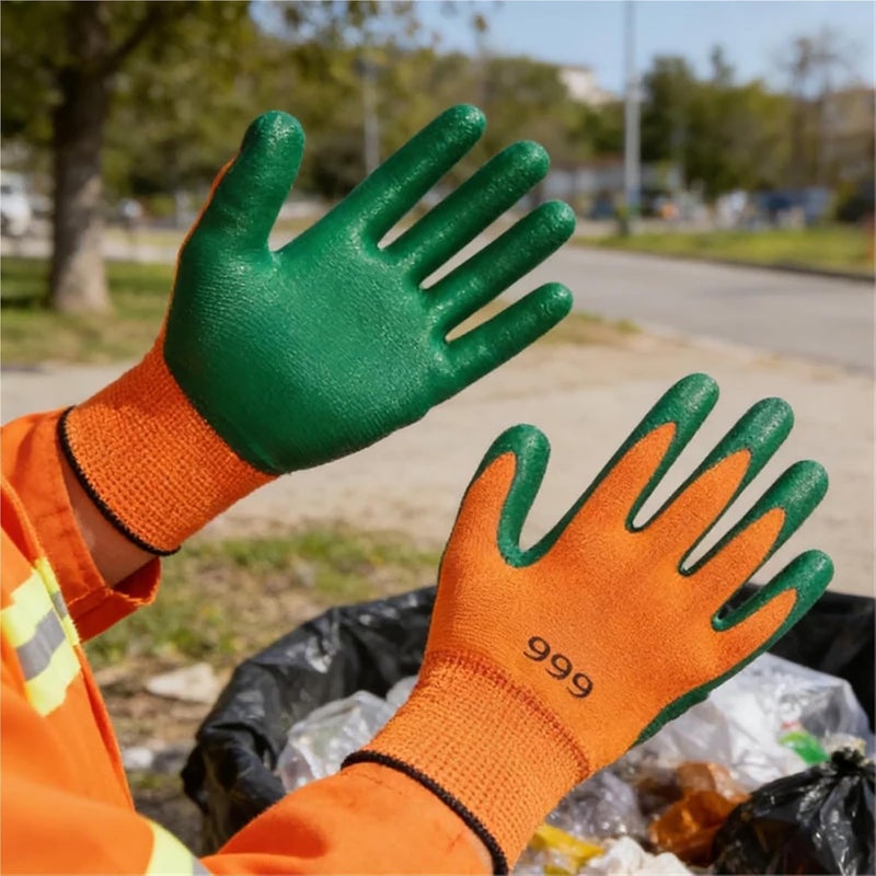 Compatible for Alkali Resistant Nitrile Latex Safety Gloves Comfortable Soft for Construction, Bricklaying, Carpentry & Outdoor Work - Image 2