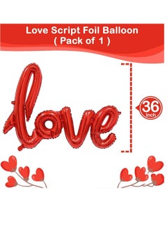 Y&D Red Foil Balloons, 1Pack of Valentines Day Decorations for Party, Valentine LOVE Shaped Balloons 36 Inch  - Image 4