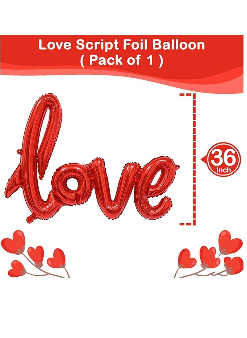 Y&D Red Foil Balloons, 1Pack of Valentines Day Decorations for Party, Valentine LOVE Shaped Balloons 36 Inch  - Image 4