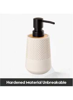 Happy Home Round Soap Dispenser with Bamboo Touch Perfect for Kitchen and Bathroom 250ml-White  - Image 4