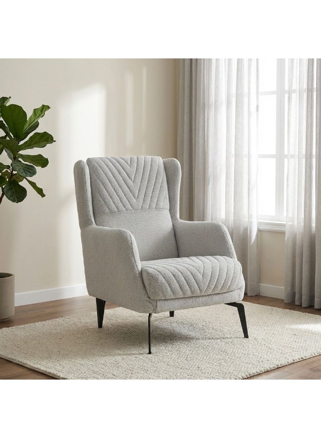 Danube Home Elegance 1 Seater Fabric Sofa Accent Chair Modern Design One Seat Sofas Comfortable Living Room Furniture L 72 x W 82 x H 100 cm Grey