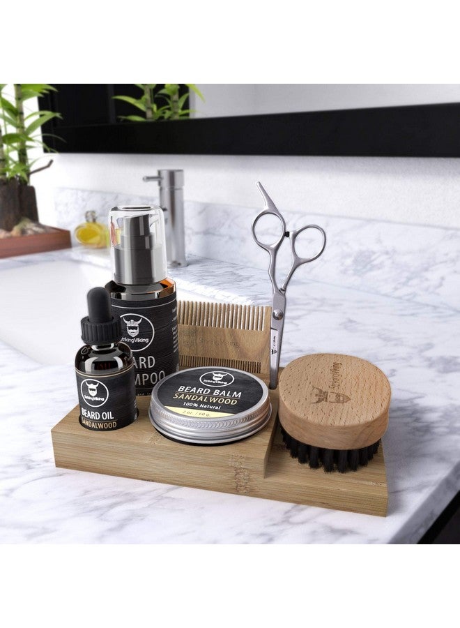 Striking Viking Triking Viking Beard Grooming Kit With Caddy Beard Care Oil And Balm Beard Shampoo Wooden Comb Beard Brush & Trimming Scissors 7 Piece Beard Gift For Men Him Dad - Image 3