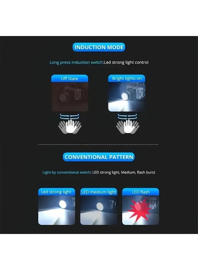 Black HXP50 Rechargeable LED Headlamp Super Bright Headlight For Outdoor Mining - Image 5