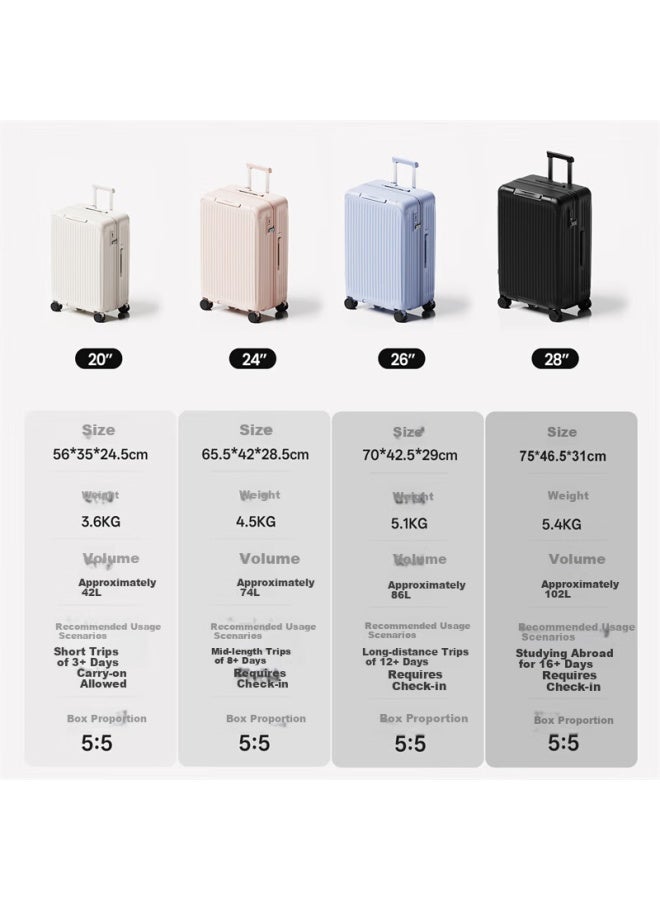 Cece Expandable Large Capacity Luggage For Women Men Student With Password Lock Sky Blue 20-inch - Image 4