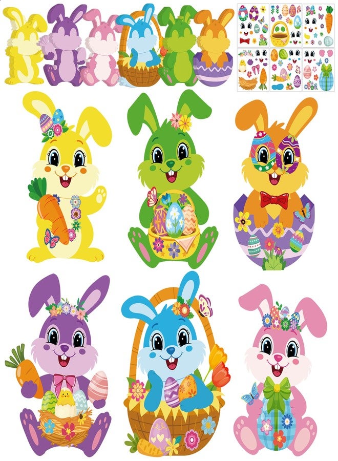 Sealmic Easter Bunny Craft Kit for Kids DIY Make Your Own Bunny Card Set Happy Easter Egg Bunny Sticker for Kids Decoration Holiday Celebration Classroom Home Activity Gift Party Favor Supplies - Image 1