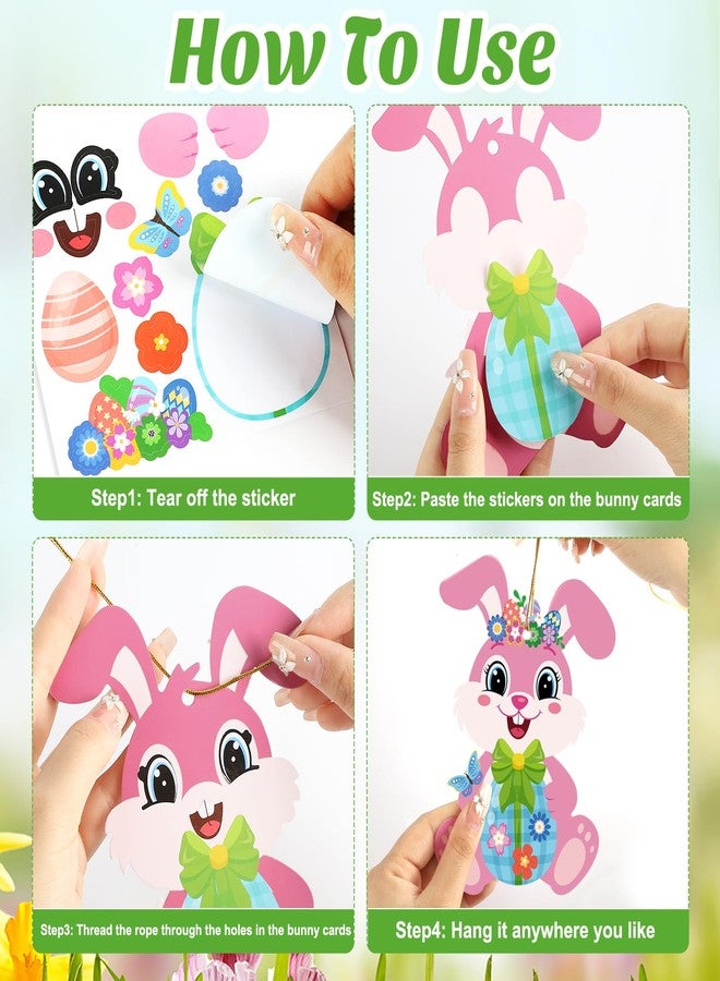 Sealmic Easter Bunny Craft Kit for Kids DIY Make Your Own Bunny Card Set Happy Easter Egg Bunny Sticker for Kids Decoration Holiday Celebration Classroom Home Activity Gift Party Favor Supplies - Image 3