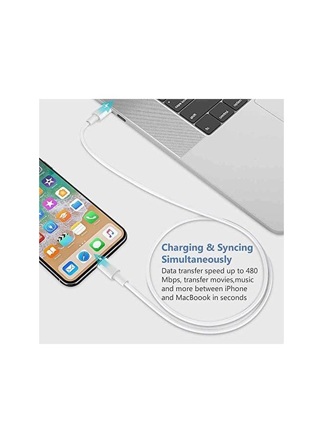 Zaboon - E11 Smile Usb C To Lightning Cable 18 W 6Ft Mfi Certified Fast Charging Syncing Cord For Iphone 12 12 Mini 12 Pro 12 Pro Max 11 Pro 11 Pro Max X Xs Xr Xs Max 8 8 Plus Ipad air pods White - Image 1