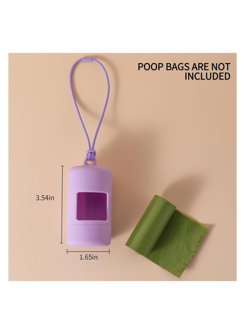 Dog Poop Bag Holder for Leash,2Pack Dogs Waste Bag Dispenser with Elastic Loop Protable Lightweight Plastic Holders for Pet Doggy,Light Blue and Purple - Image 5