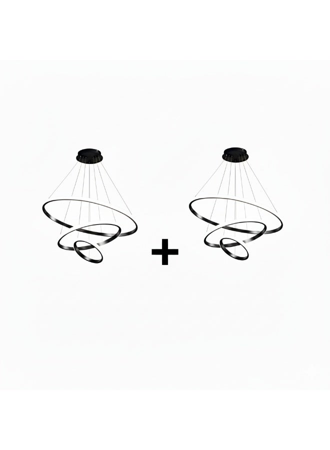 الروضة للإضاءة عدد 2 نجفة ليد مودرن مناسبة لجميع الديكورات 60x60cm