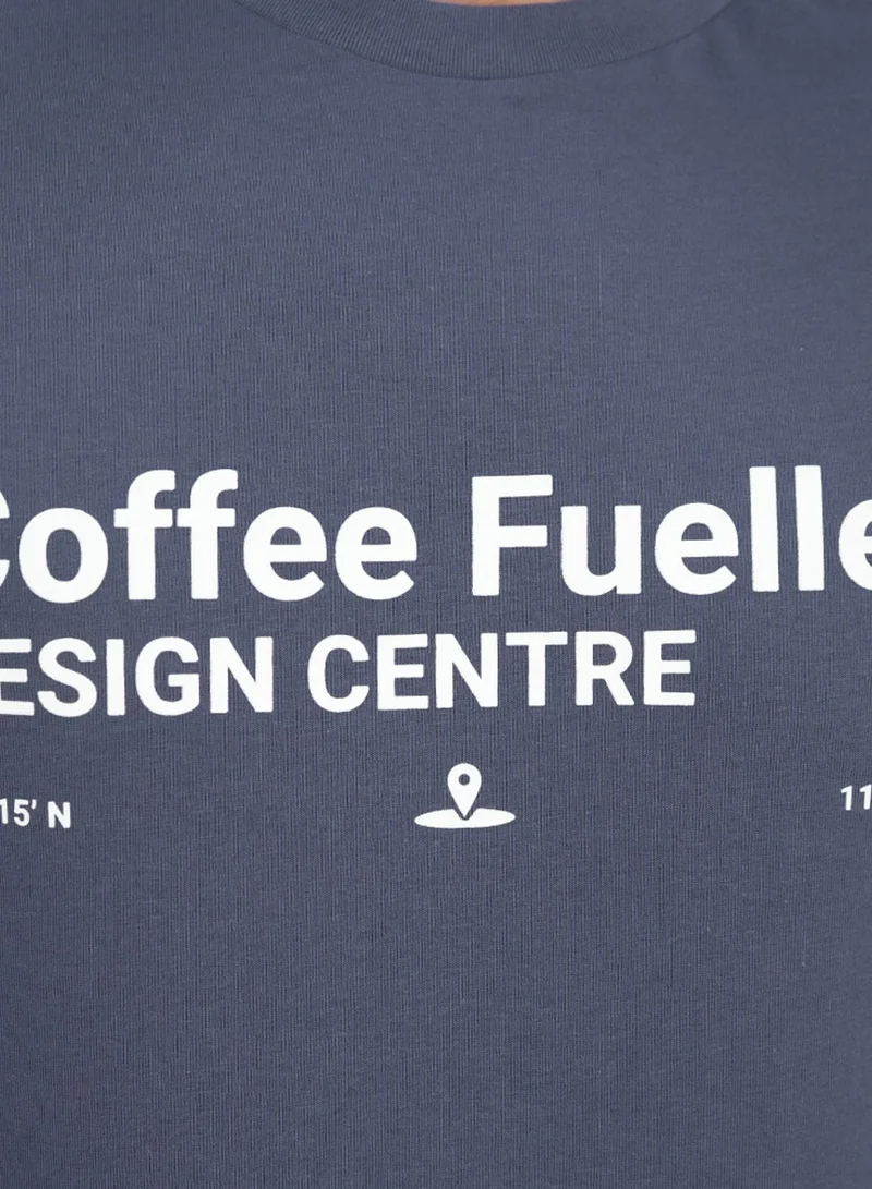 GIORDANO  Men’s Slim Cotton Crew Neck Message Print Tee for Men | Best Price UAE