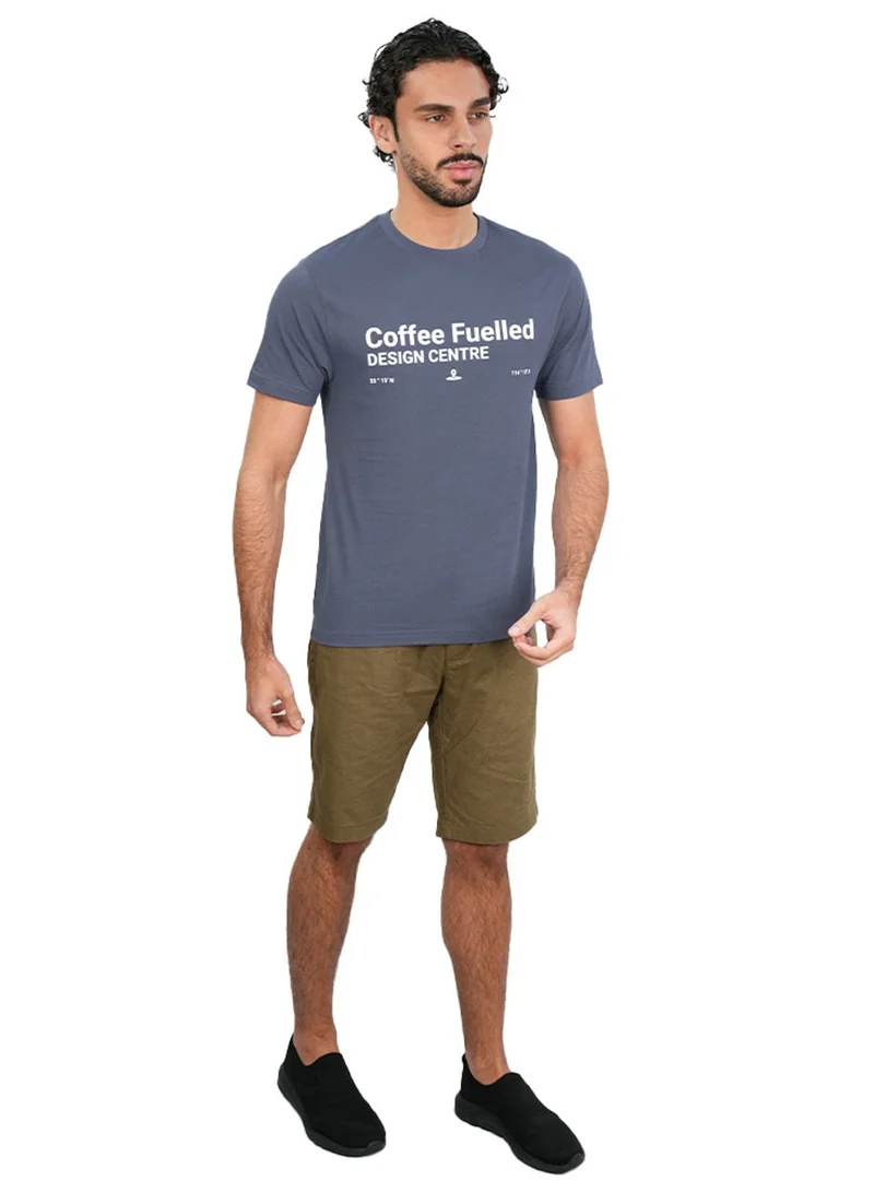 GIORDANO  Men’s Slim Cotton Crew Neck Message Print Tee for Men | Best Price UAE