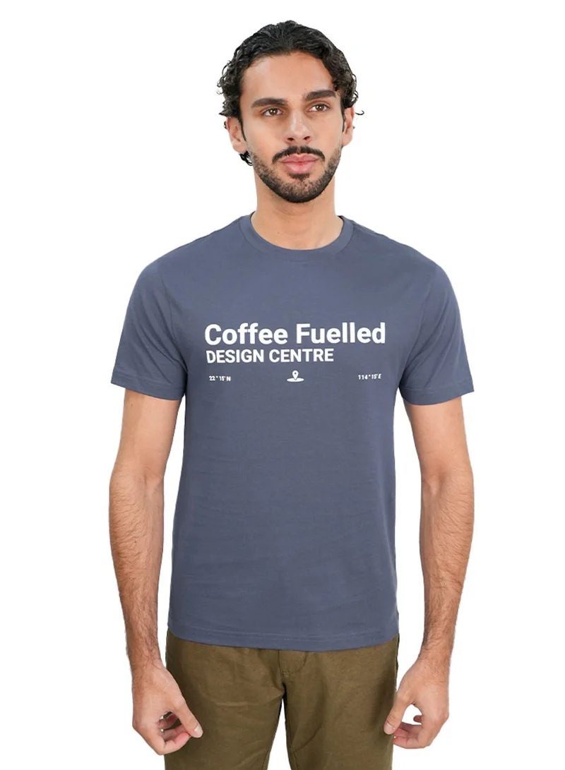 Men’s Slim Cotton Crew Neck Message Print Tee