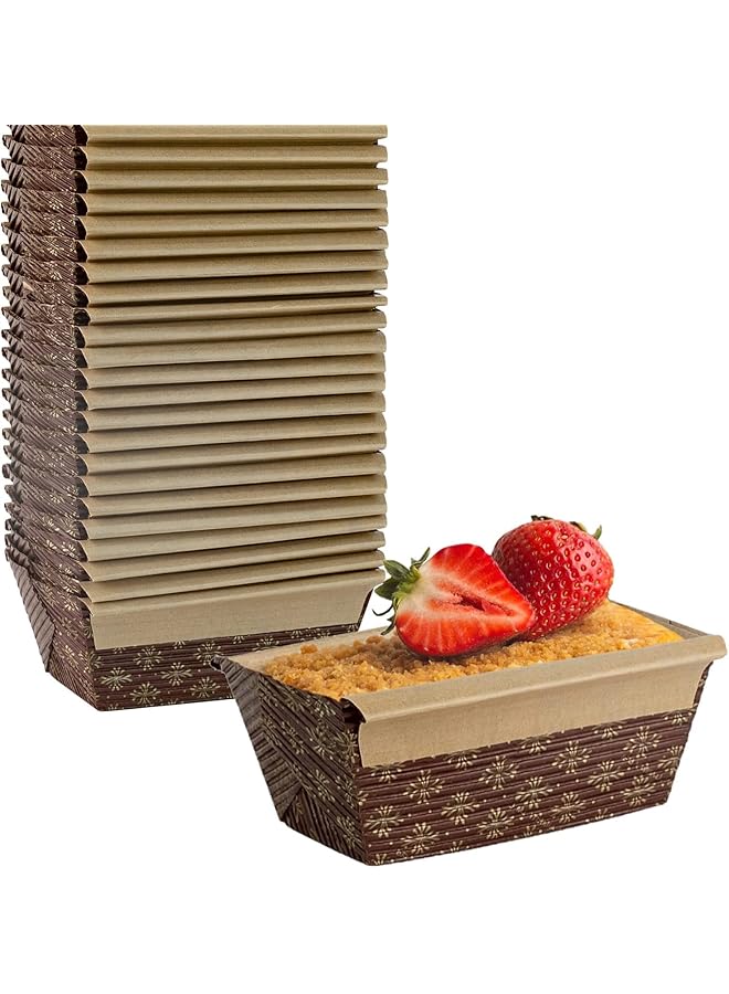 25 Pack Paper Loaf Pans, Disposable Paper Baking Loft Mold, Rectangle Paper Baking Pans for Quick Bread Small Pumpkin Breads, Microwave Oven Freezer Safe