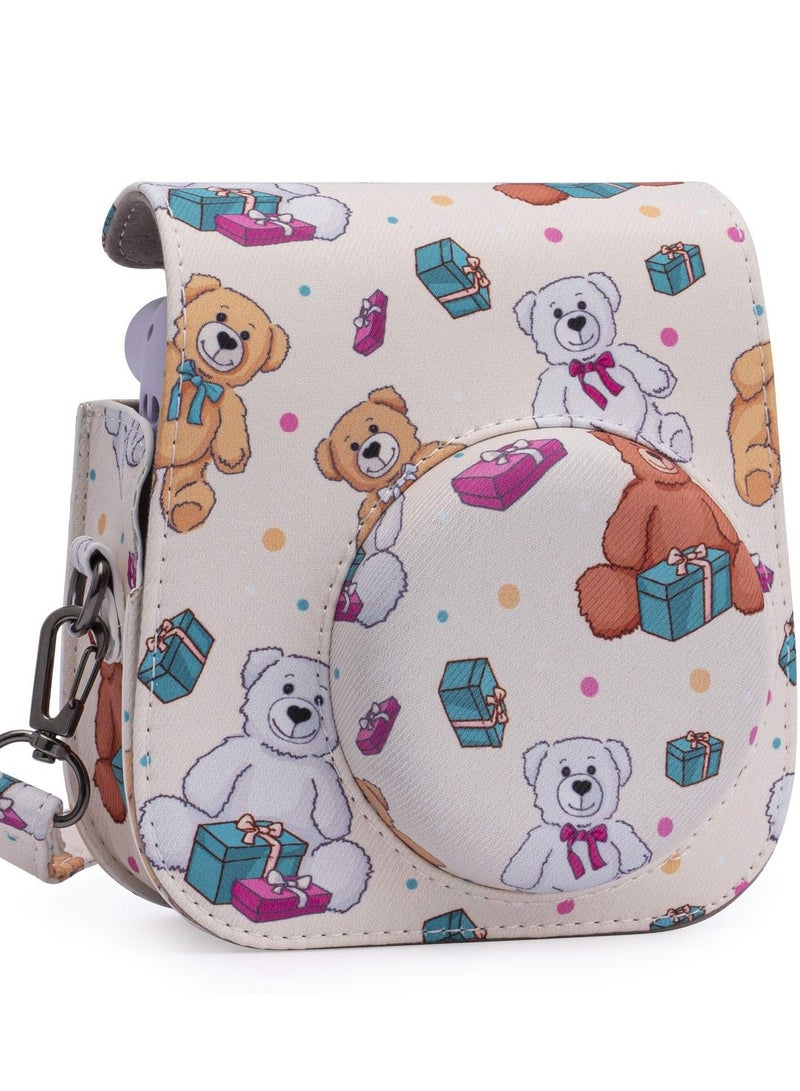Case for Fujifilm Instax Mini 11 / 9 / 8 Instant Film Cameras with Accessory Pocket and Detachable/Adjustable Shoulder Strap (Little Bear) - Image 2