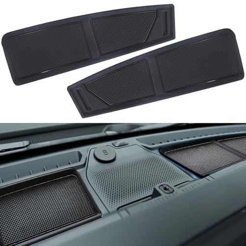 LOCOY Dash Cover Tray for Ford Bronco Accessories 2021-2023 2024 2025, Dashboard Compartments Mat, Anti-Slip Silicone Insert, Anti Dust Interior Dash Pad Liner for Bronco 2/4-Door (2pcs, Black Trim) - Image 1