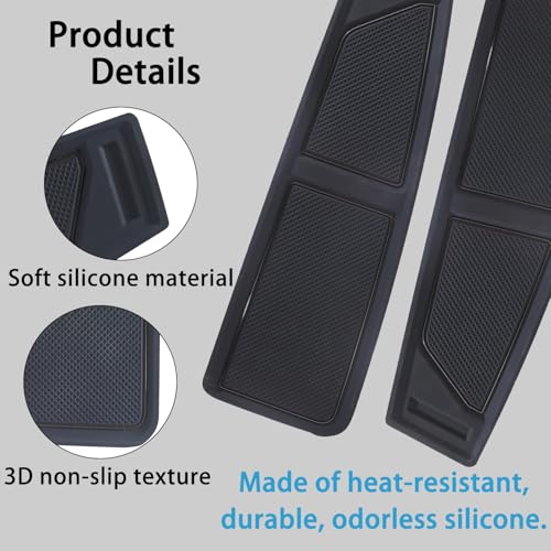 LOCOY Dash Cover Tray for Ford Bronco Accessories 2021-2023 2024 2025, Dashboard Compartments Mat, Anti-Slip Silicone Insert, Anti Dust Interior Dash Pad Liner for Bronco 2/4-Door (2pcs, Black Trim) - Image 5