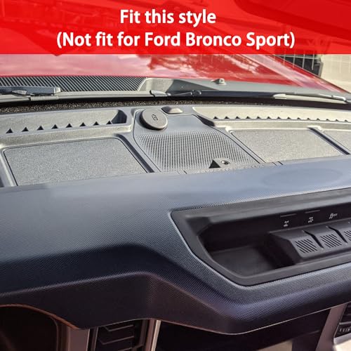 LOCOY Dash Cover Tray for Ford Bronco Accessories 2021-2023 2024 2025, Dashboard Compartments Mat, Anti-Slip Silicone Insert, Anti Dust Interior Dash Pad Liner for Bronco 2/4-Door (2pcs, Black Trim) - Image 2