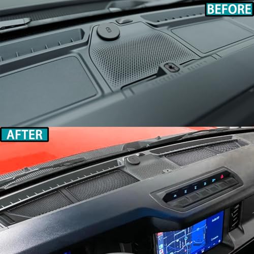 LOCOY Dash Cover Tray for Ford Bronco Accessories 2021-2023 2024 2025, Dashboard Compartments Mat, Anti-Slip Silicone Insert, Anti Dust Interior Dash Pad Liner for Bronco 2/4-Door (2pcs, Black Trim) - Image 4