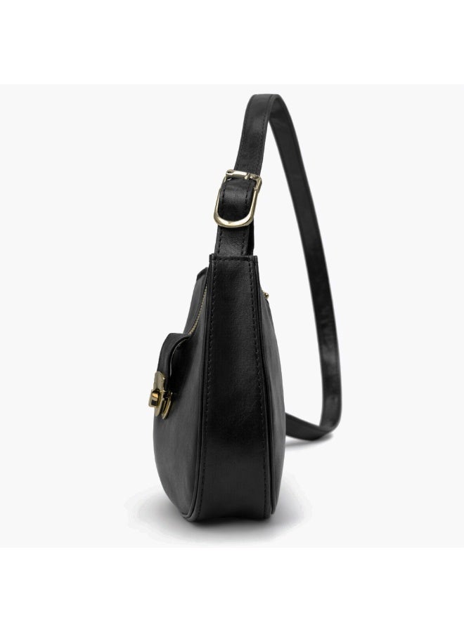 A stylish women's shoulder bag with a design that combines elegance and practicality, featuring a distinctive gold clasp and an adjustable strap. - Image 5