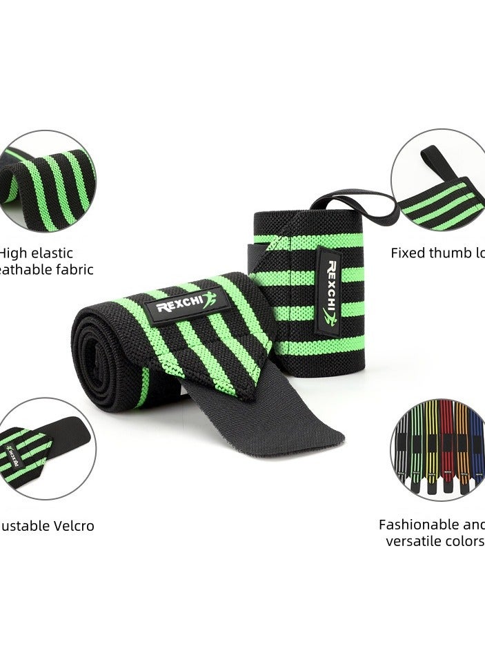 REXCHI Weightlifting Fitness Wristband - Premium Wrist Support - Thumb Loop for Extra Grip and Comfort Weightlifting Wristband for Weightlifting, Gym, Deadlift, Workout, Men and Women (Orange Stripe) - Image 3