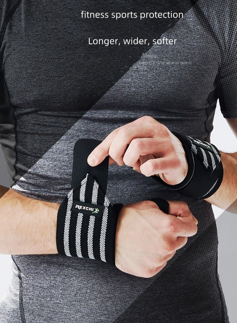 REXCHI Weightlifting Fitness Wristband - Premium Wrist Support - Thumb Loop for Extra Grip and Comfort Weightlifting Wristband for Weightlifting, Gym, Deadlift, Workout, Men and Women (Orange Stripe) - Image 4