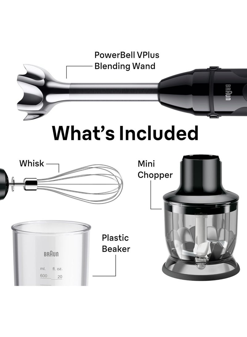 BRAUN MQ50202M MultiQuick Vario 5 Handheld Blender – 21-Speed Stick with Turbo Boost, Stainless Steel Blades, EasyClick System, 500W, Chopper, Whisk, Masher – Immersion Blender for Smoothies - Image 4