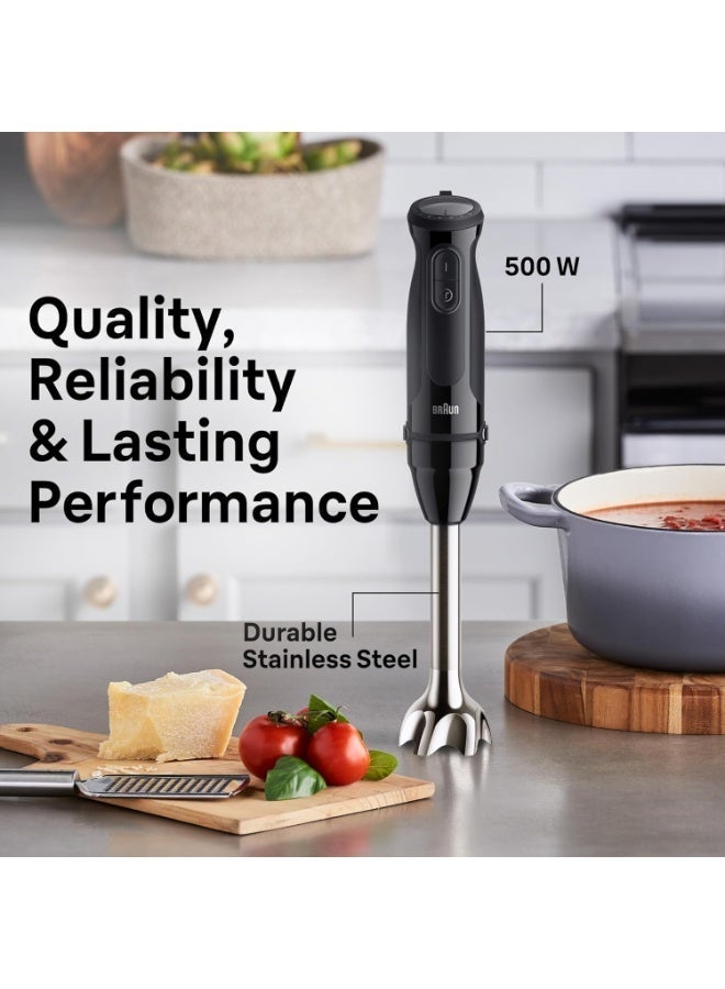BRAUN MQ50202M MultiQuick Vario 5 Handheld Blender – 21-Speed Stick with Turbo Boost, Stainless Steel Blades, EasyClick System, 500W, Chopper, Whisk, Masher – Immersion Blender for Smoothies - Image 3