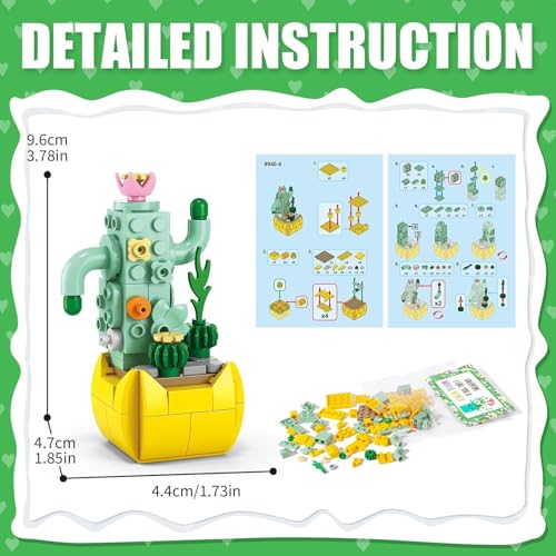 Asoulin 24PCS Flowers Succulents Building Blocks Easter Gifts for Kids Party Favors Goodie Bag Stuffers Classroom Prizes Prefilled Easter Basket Treasure Box Toy Birthday Return Gifts for Boys Girls Ages 6 - Image 5
