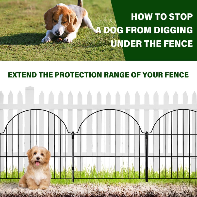 Blingluck 6 Panels No Dig Decorative Garden Fence, 25in (H) x 12.2ft (L) Animal Barrier Fencing for Dog, Easy Install Temporary Fence for Yard, Rustproof Wire Garden Border - Image 4