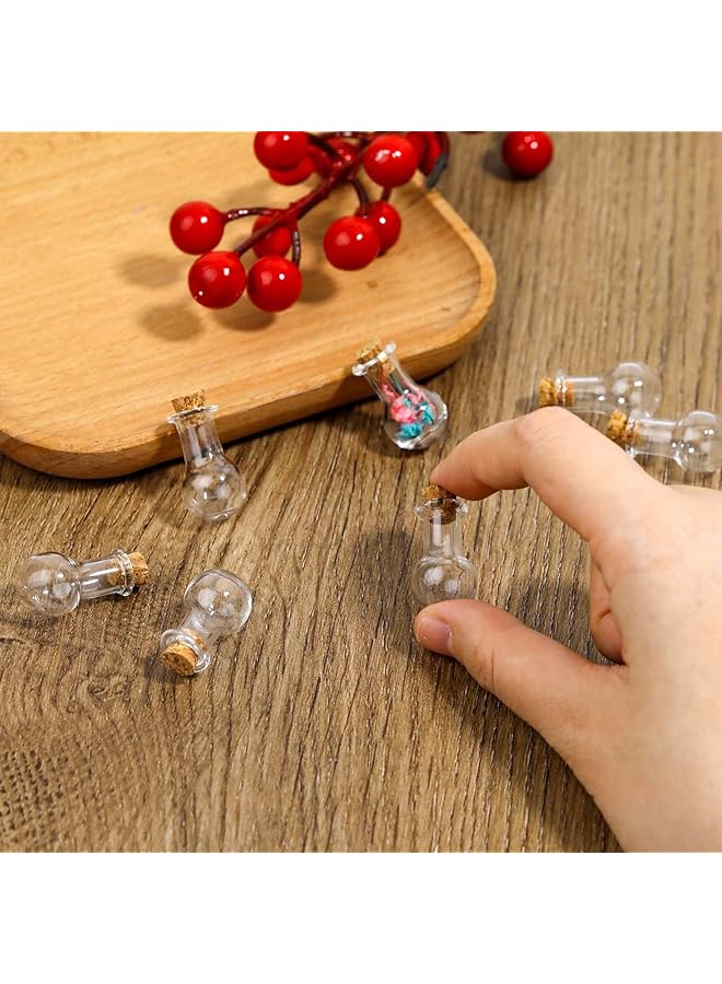 إيروريكس زجاجات زجاجية صغيرة مع سدادات، عبوة من 20 زجاجة صغيرة مزخرفة للحرف اليدوية وحفلات الزفاف، زجاجات فارغة مثالية للديكور والمشاريع الإبداعية - Image 2