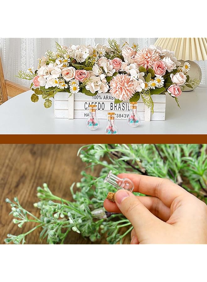 إيروريكس زجاجات زجاجية صغيرة مع سدادات، عبوة من 20 زجاجة صغيرة مزخرفة للحرف اليدوية وحفلات الزفاف، زجاجات فارغة مثالية للديكور والمشاريع الإبداعية - Image 3