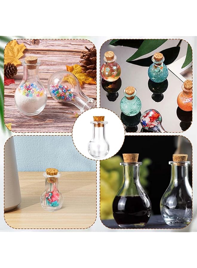 إيروريكس زجاجات زجاجية صغيرة مع سدادات، عبوة من 20 زجاجة صغيرة مزخرفة للحرف اليدوية وحفلات الزفاف، زجاجات فارغة مثالية للديكور والمشاريع الإبداعية - Image 4