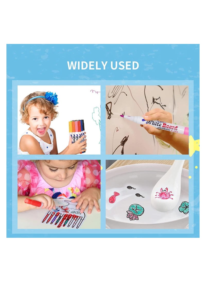 Plan A 12 Colors Whiteboard Markers Set, Magic Water Drawing and Coloring Markers, Magic Drawing Markers, Whiteboard Markers, Water Based Drawing Markers Eco Friendly Coloring Pens for Teaching Drawing - Image 5